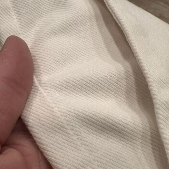 Theory Wool Blend Off White Textured Trouser Slim Fit Pants Tuxedo Pants Size 4 - Picture 12 of 14